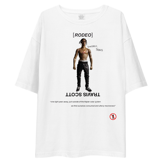 TRAVIS (RODEO) T-SHIRT [OVERSIZED-UNISEX] [WHITE]