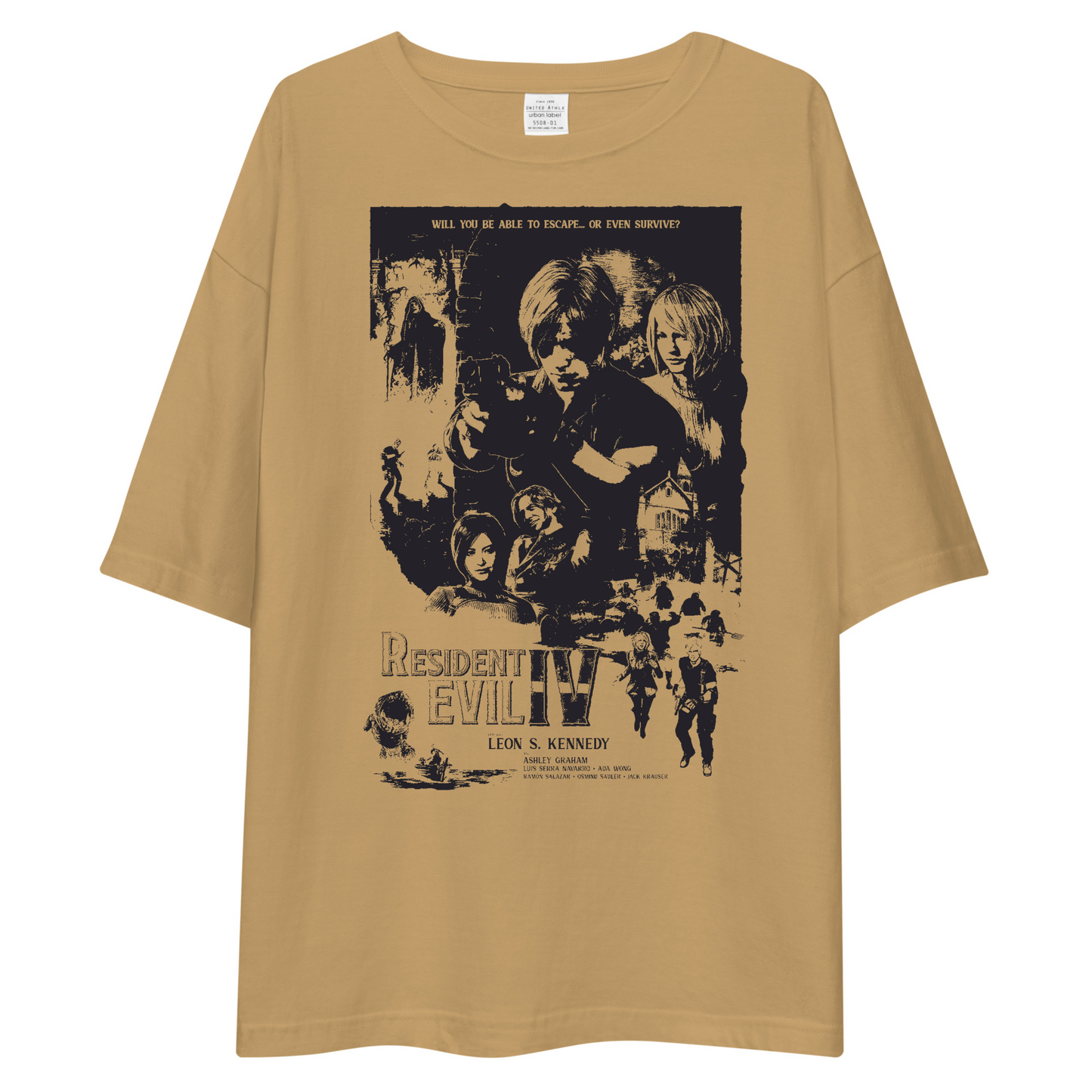 RESIDENT EVIL T-SHIRT [OVERSIZED][UNISEX-BEIGE]