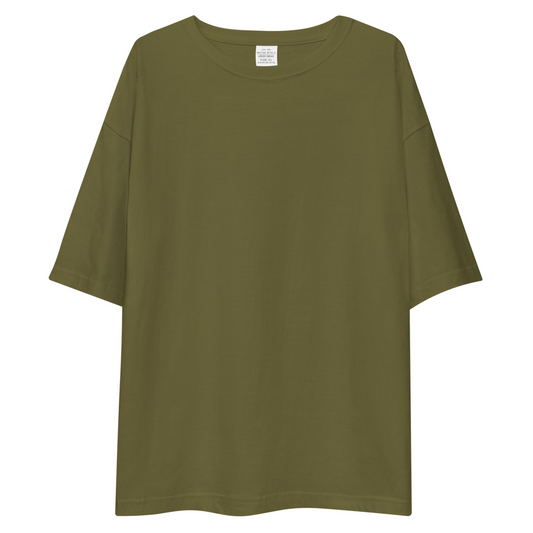 PLAIN OLIVE GREEN OVERSIZED T-SHIRT [UNISEX]