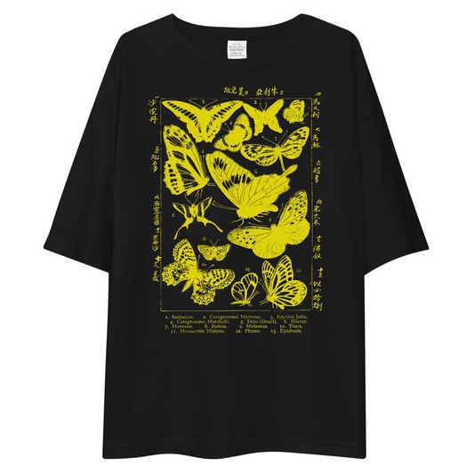 BUTTERFLIES T-SHIRT [OVERSIZED][UNISEX-BLACK]