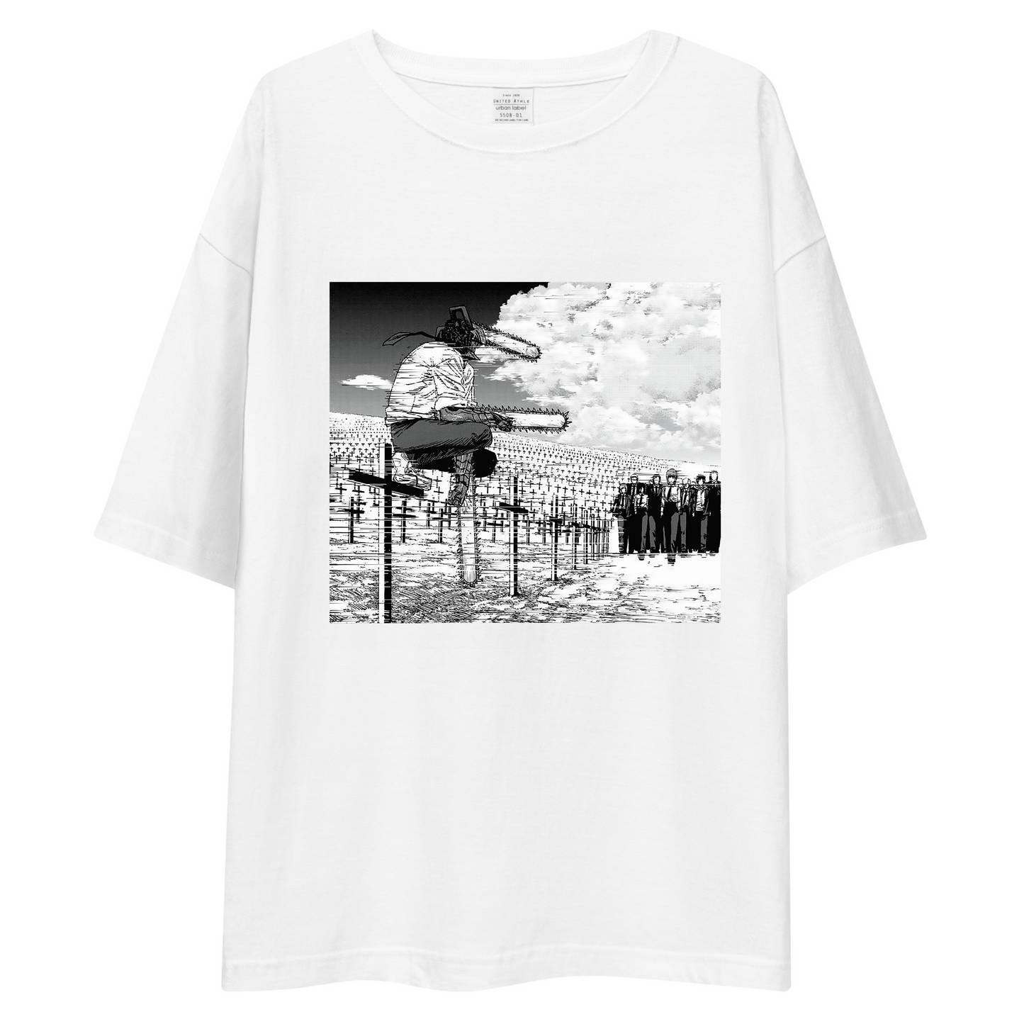 CHAINSAW MAN T-SHIRT [OVERSIZED-UNISEX] [WHITE]