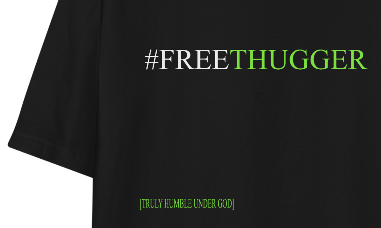 #FREETHUGGER T-SHIRT [OVERSIZED-UNISEX] [BLACK]